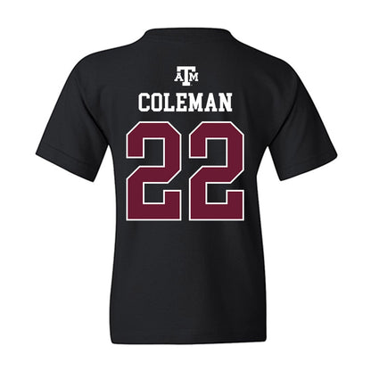 Texas A&M - NCAA Softball : Gracyn Coleman - Black Out 2026 Youth T-Shirt-1