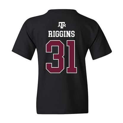 Texas A&M - NCAA Football : Kelvion Riggins - Black Out 2026 Youth T-Shirt-1
