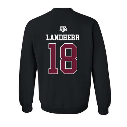 Texas A&M - NCAA Women's Soccer : Lucy Landherr - Black Out 2026 Crewneck Sweatshirt-1