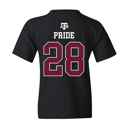 Texas A&M - NCAA Football : Jordan Pride - Black Out 2026 Youth T-Shirt-1