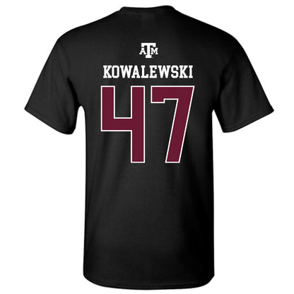 Texas A&M - NCAA Softball : Ariel Kowalewski - Black Out 2026 T-Shirt-1