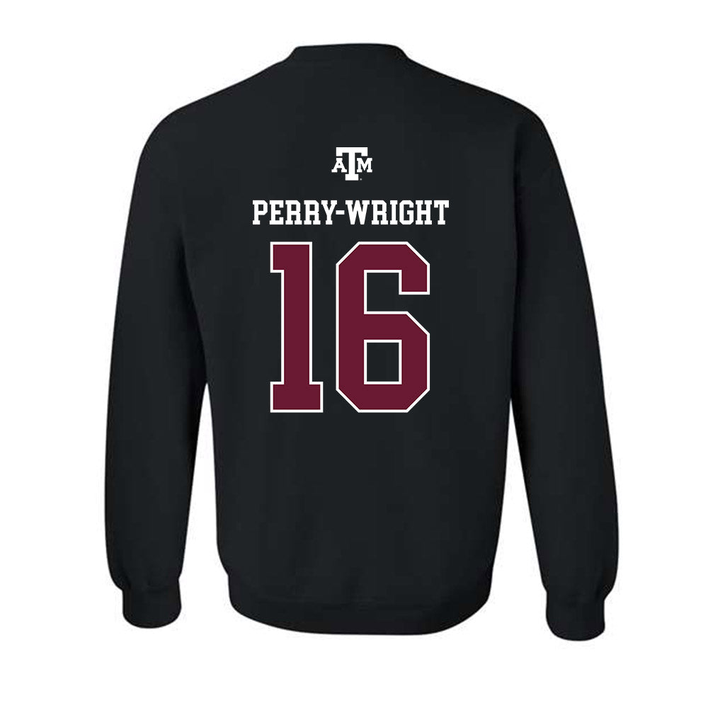 Texas A&M - NCAA Football : Bryce Perry-Wright - Black Out 2026 Crewneck Sweatshirt-1