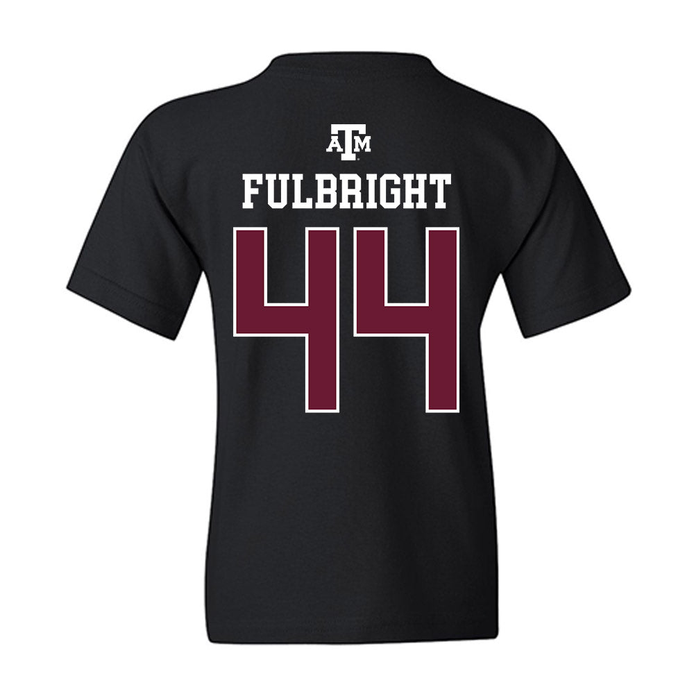 Texas A&M - NCAA Baseball : Cooper Fulbright - Black Out 2026 Youth T-Shirt-1