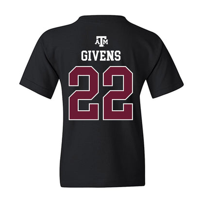 Texas A&M - NCAA Football : Tristian Givens - Black Out 2026 Youth T-Shirt-1