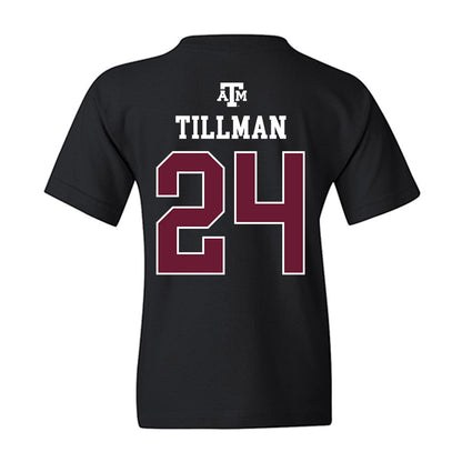 Texas A&M - NCAA Football : Ramarian Tillman - Black Out 2026 Youth T-Shirt-1