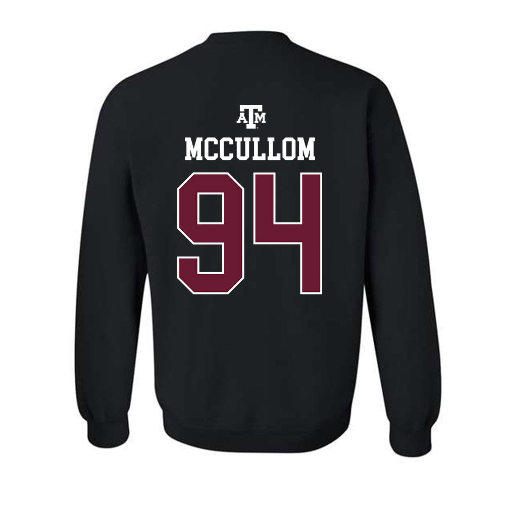 Texas A&M - NCAA Football : Angelo McCullom - Black Out 2026 Crewneck Sweatshirt-1