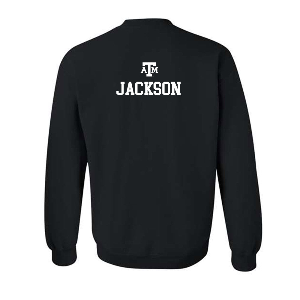 Texas A&M - NCAA Men's Cross Country : Hunter Jackson - Black Out 2026 Crewneck Sweatshirt-1