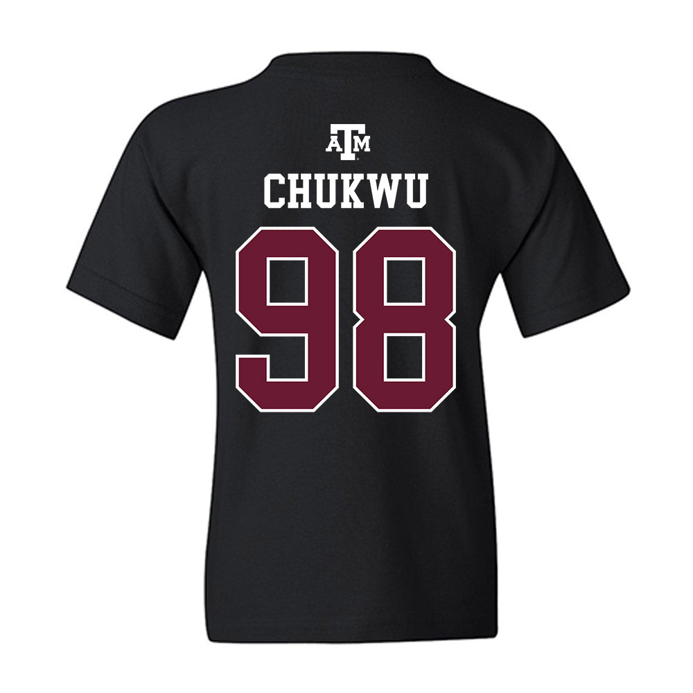 Texas A&M - NCAA Football : Jesse Chukwu - Black Out 2026 Youth T-Shirt-1
