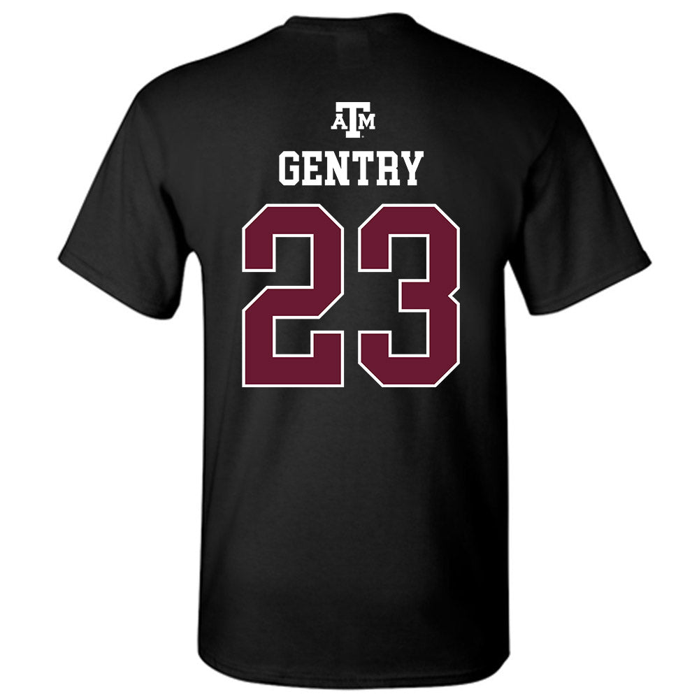 Texas A&M - NCAA Women's Basketball : Gianna Gentry - Black Out 2026 T-Shirt-1