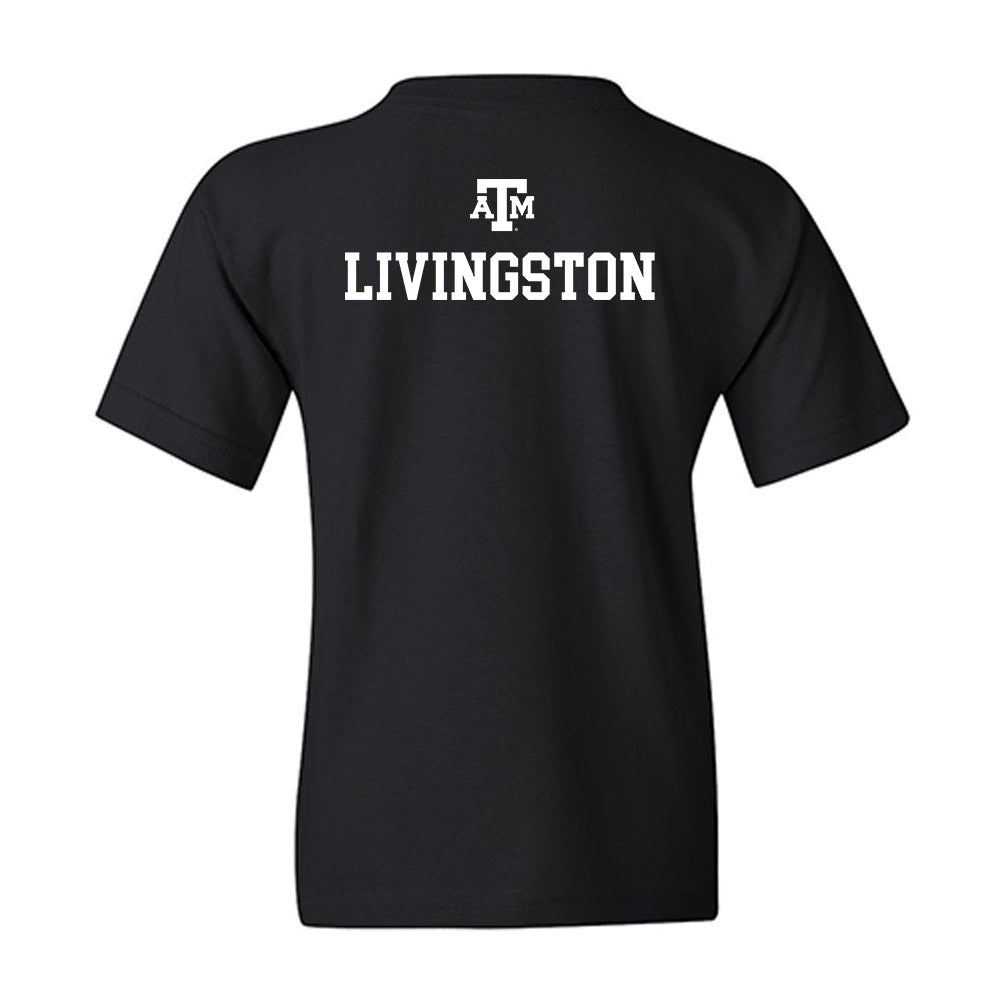 Texas A&M - NCAA Women's Track & Field : Maddie Livingston - Black Out 2026 Youth T-Shirt-1