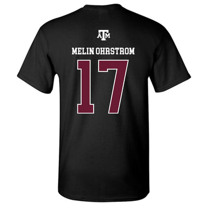 Texas A&M - NCAA Football : Theo Melin Ohrstrom - Black Out 2026 T-Shirt-1