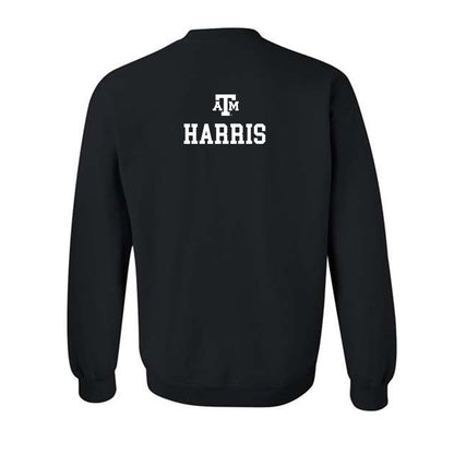 Texas A&M - NCAA Men's Track & Field : Blake Harris - Black Out 2026 Crewneck Sweatshirt-1