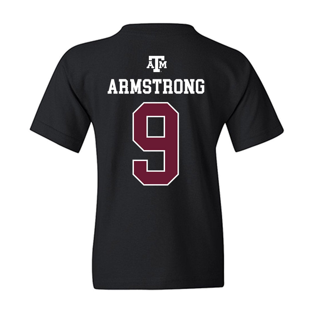Texas A&M - NCAA Football : Kiotti Armstrong - Black Out 2026 Youth T-Shirt-1