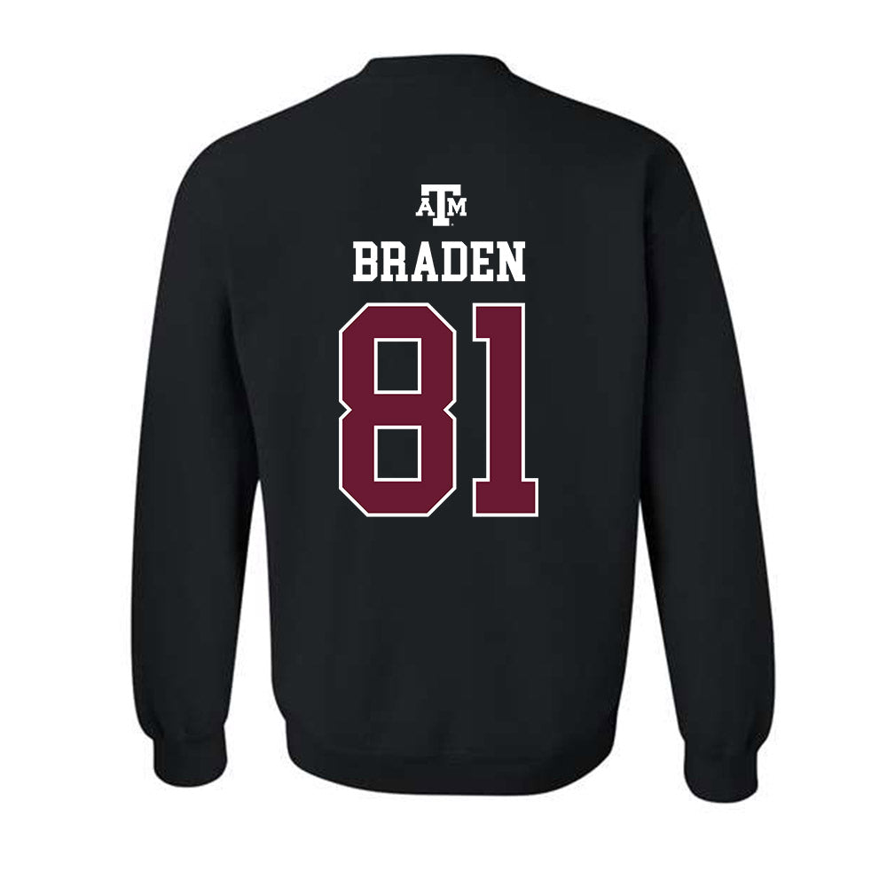Texas A&M - NCAA Football : Luke Braden - Black Out 2026 Crewneck Sweatshirt-1