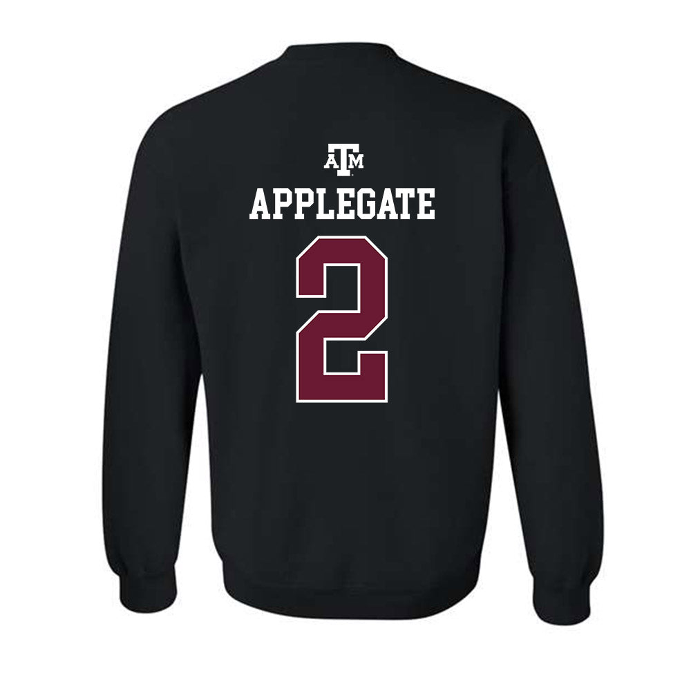 Texas A&M - NCAA Women's Volleyball : Addi Applegate - Black Out 2026 Crewneck Sweatshirt-1