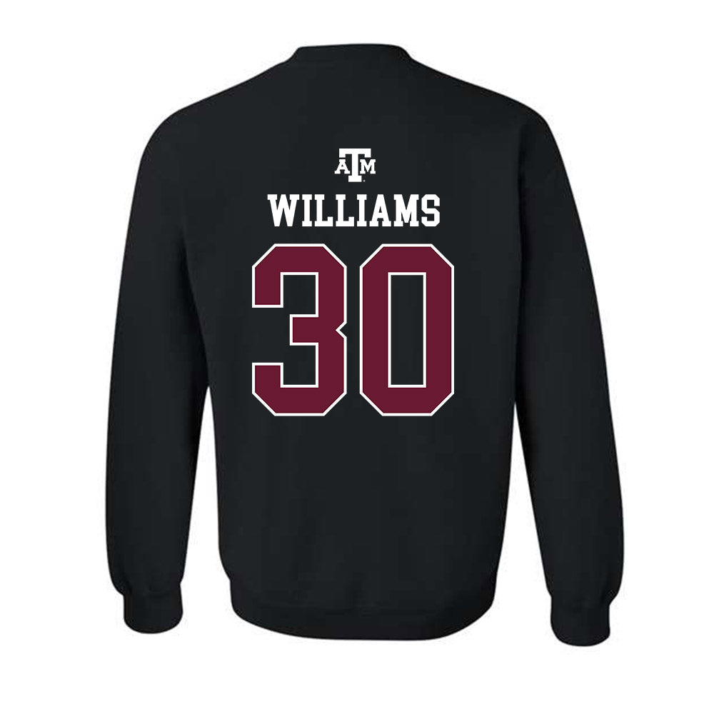 Texas A&M - NCAA Football : Solomon Williams - Black Out 2026 Crewneck Sweatshirt-1