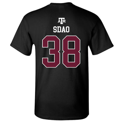 Texas A&M - NCAA Baseball : Shane Sdao - Black Out 2026 T-Shirt-1