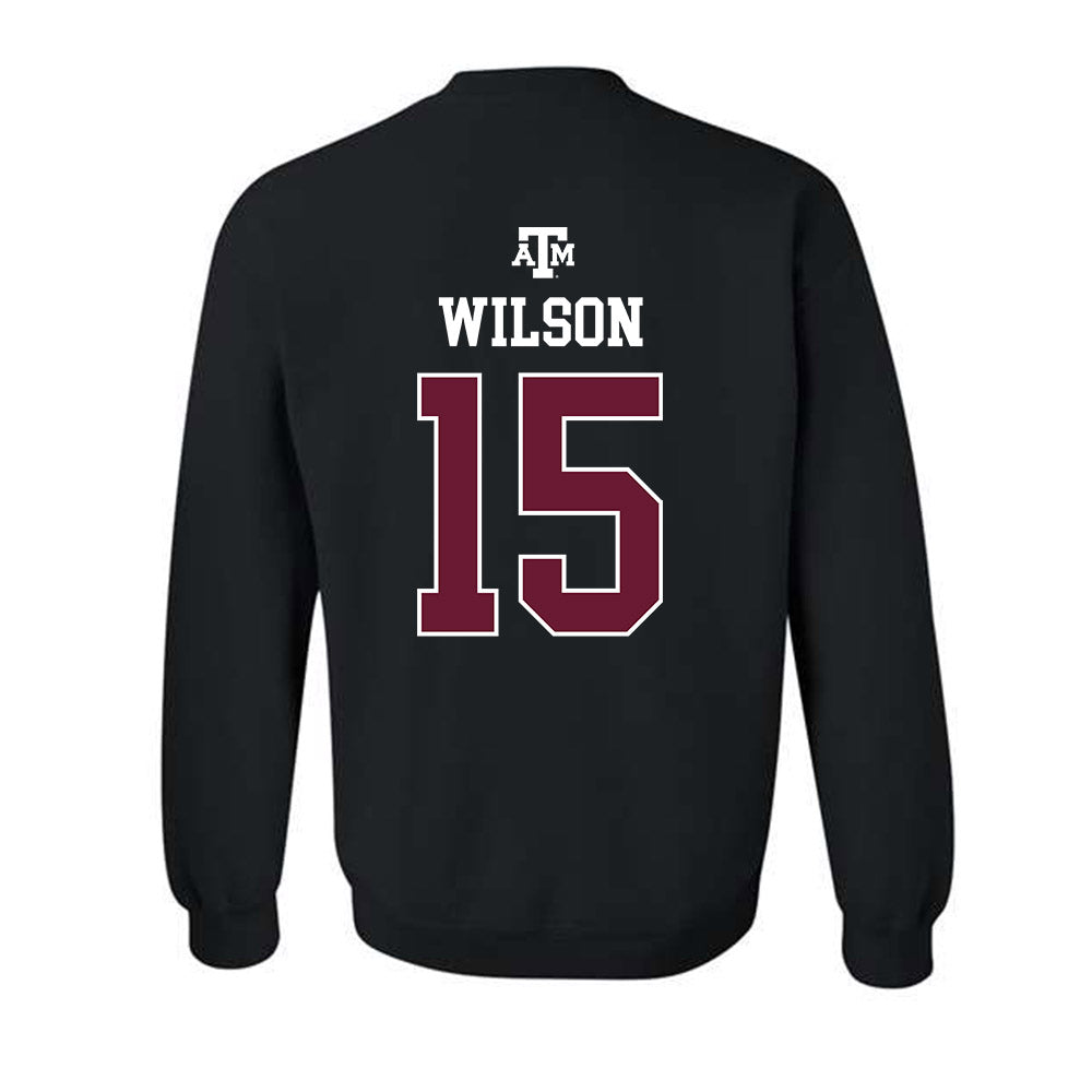 Texas A&M - NCAA Football : Tylan Wilson - Black Out 2026 Crewneck Sweatshirt-1