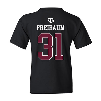 Texas A&M - NCAA Football : Shea Freibaum - Black Out 2026 Youth T-Shirt-1
