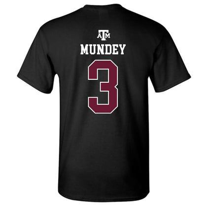 Texas A&M - NCAA Men's Basketball : Neiko Mundey - Black Out 2026 T-Shirt-1