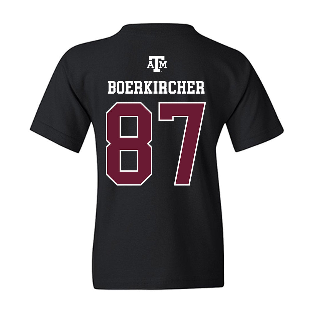 Texas A&M - NCAA Football : Nate Boerkircher - Black Out 2026 Youth T-Shirt-1