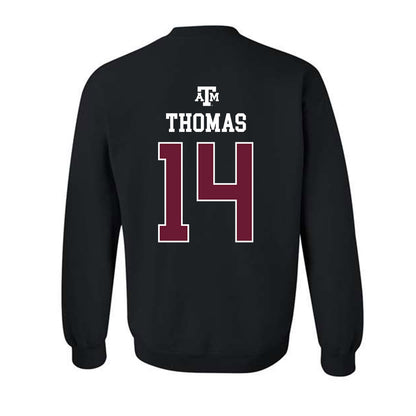 Texas A&M - NCAA Football : Jayvon Thomas - Black Out 2026 Crewneck Sweatshirt-1