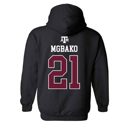 Texas A&M - NCAA Men's Basketball : Mackenzie Mgbako - Black Out 2026 Hooded Sweatshirt-1