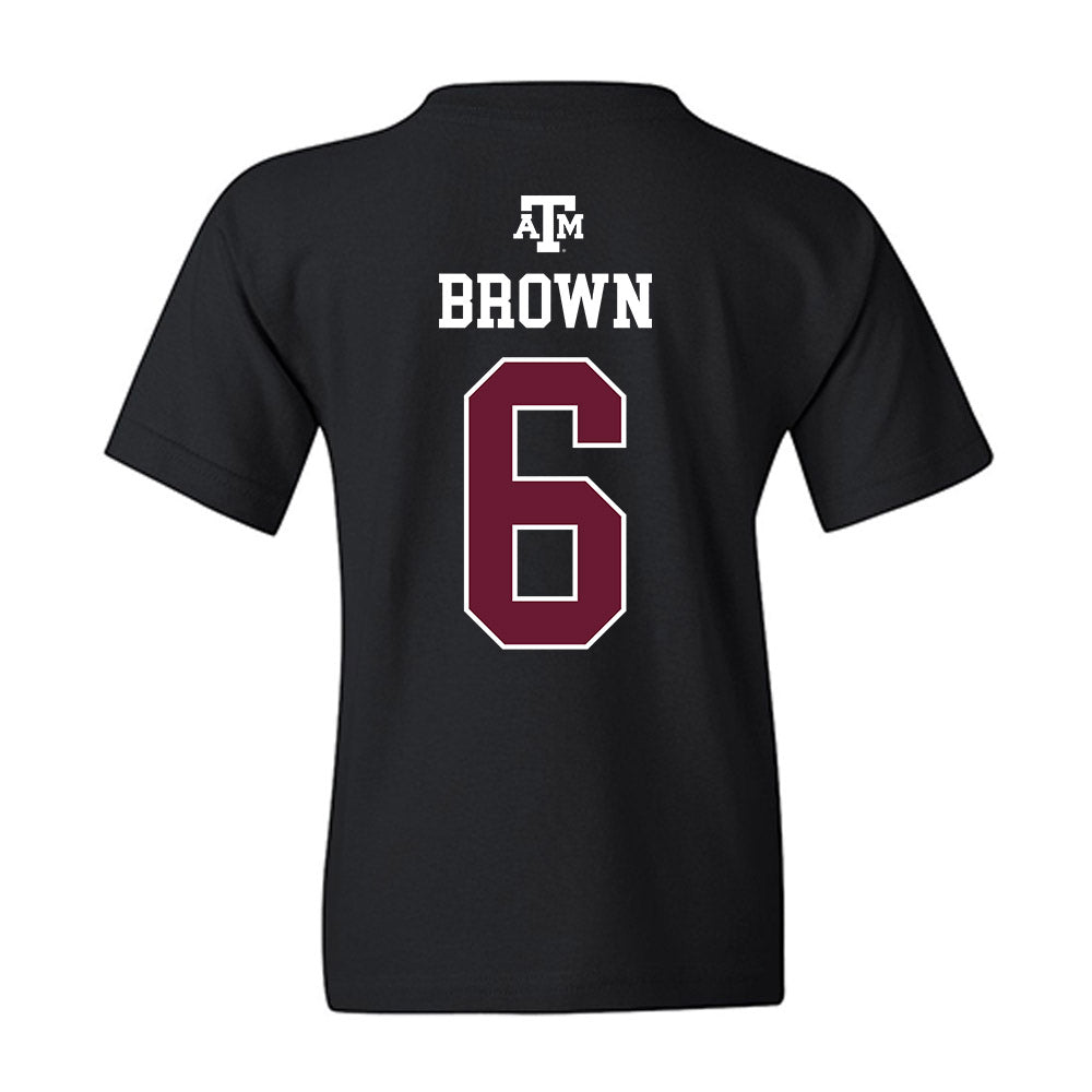 Texas A&M - NCAA Softball : Taylor Brown - Black Out 2026 Youth T-Shirt-1