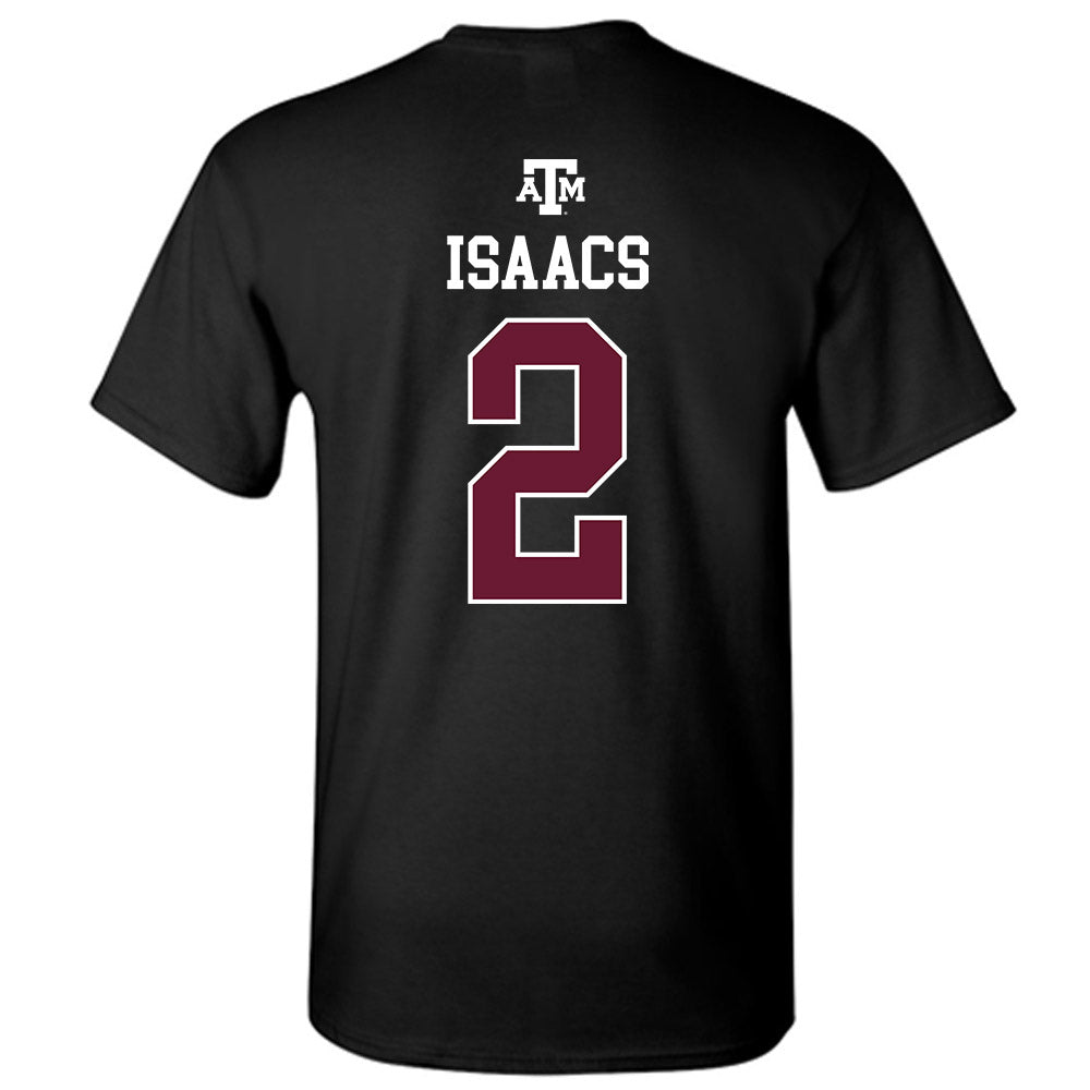 Texas A&M - NCAA Men's Basketball : Pop Isaacs - Black Out 2026 T-Shirt-1