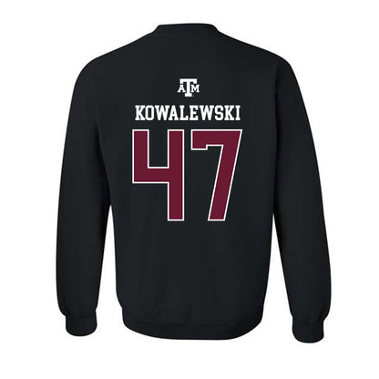 Texas A&M - NCAA Softball : Ariel Kowalewski - Black Out 2026 Crewneck Sweatshirt-1