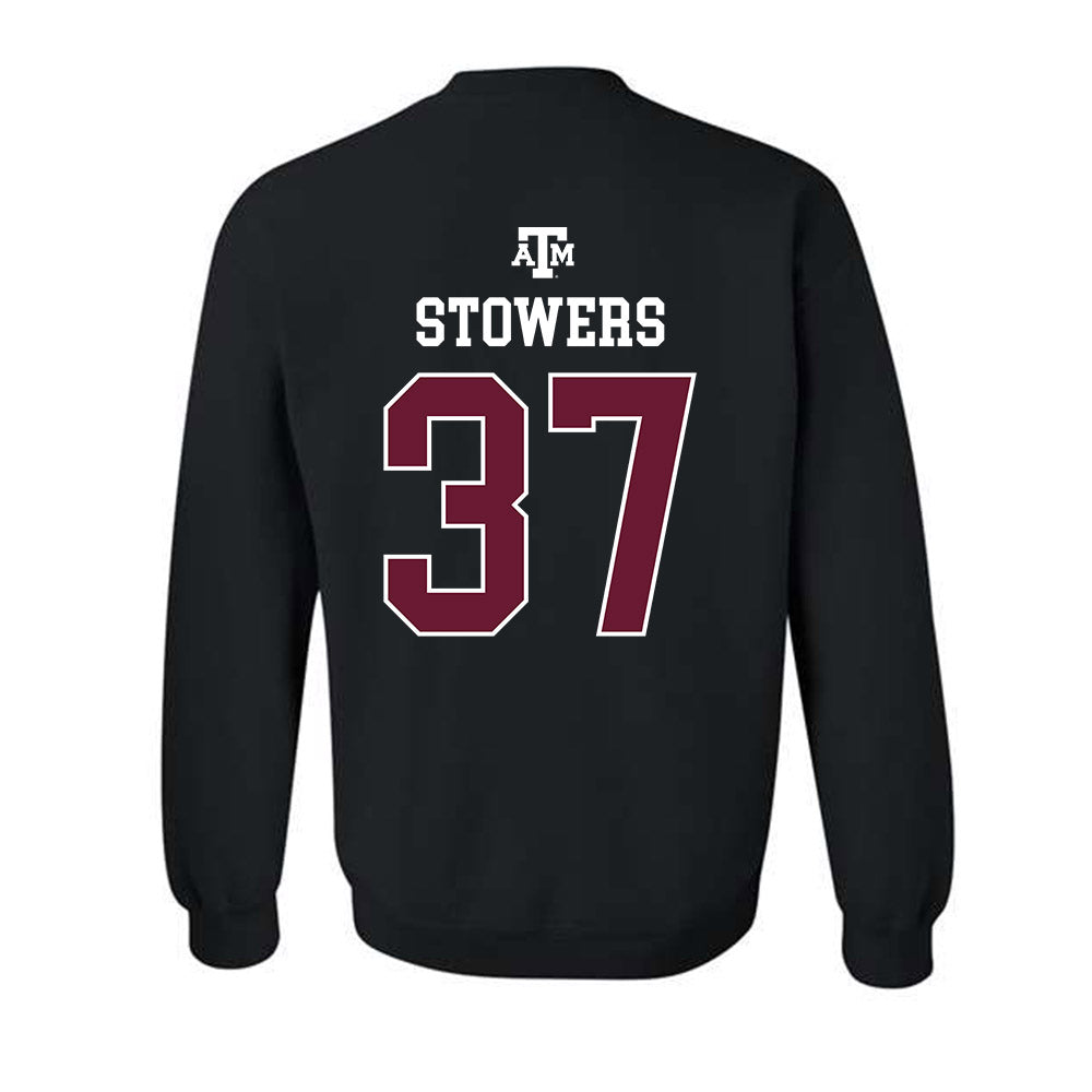 Texas A&M - NCAA Women's Volleyball : Kyndal Stowers - Black Out 2026 Crewneck Sweatshirt-1