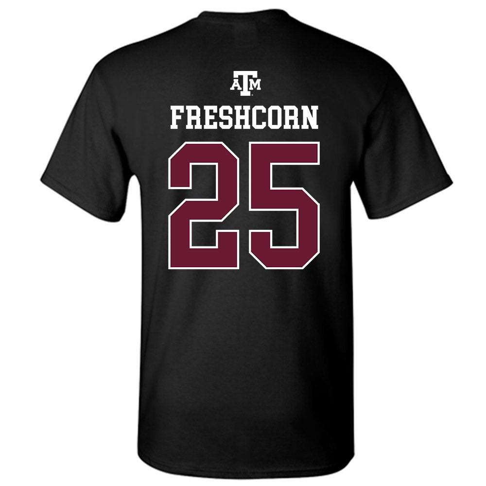 Texas A&M - NCAA Baseball : Clayton Freshcorn - Black Out 2026 T-Shirt-1