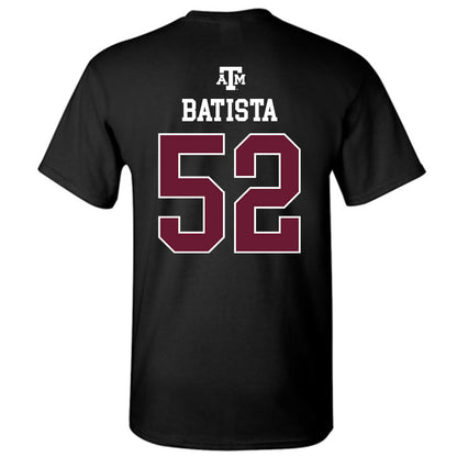 Texas A&M - NCAA Baseball : Elijah Batista - Black Out 2026 T-Shirt-1