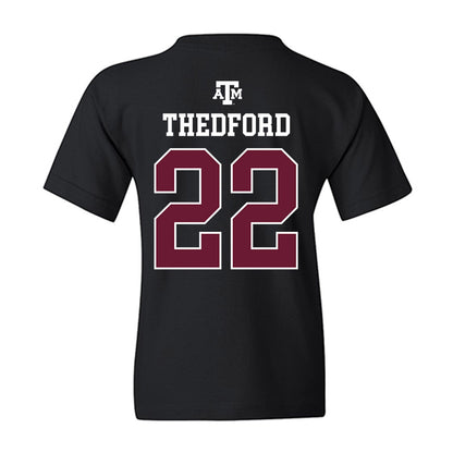 Texas A&M - NCAA Women's Volleyball : Jenna Thedford - Black Out 2026 Youth T-Shirt-1