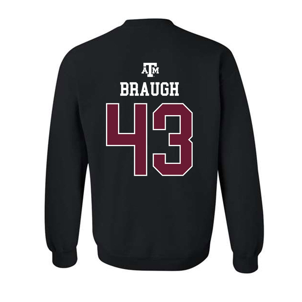 Texas A&M - NCAA Football : Carter Braugh - Black Out 2026 Crewneck Sweatshirt-1