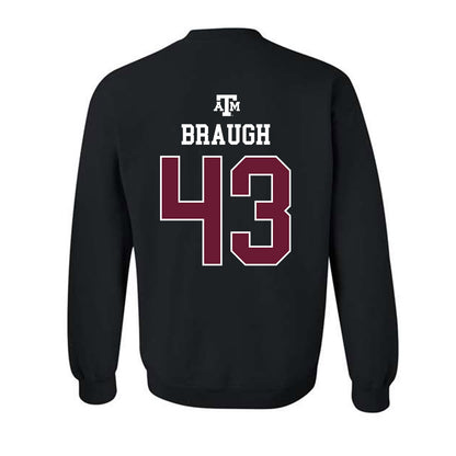 Texas A&M - NCAA Football : Carter Braugh - Black Out 2026 Crewneck Sweatshirt-1