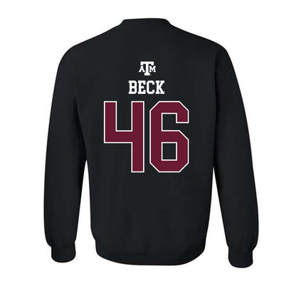 Texas A&M - NCAA Football : Qui Beck - Black Out 2026 Crewneck Sweatshirt-1