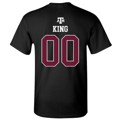 Texas A&M - NCAA Baseball : Cayden King - Black Out 2026 T-Shirt-1