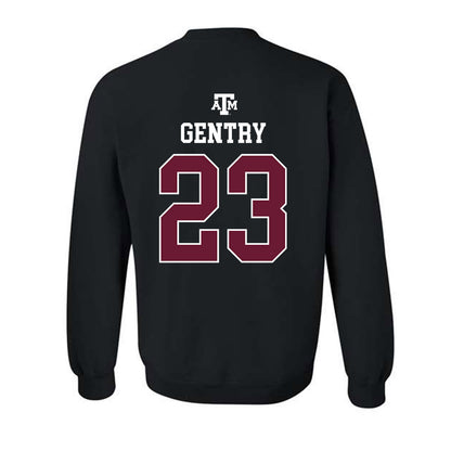Texas A&M - NCAA Women's Basketball : Gianna Gentry - Black Out 2026 Crewneck Sweatshirt-1