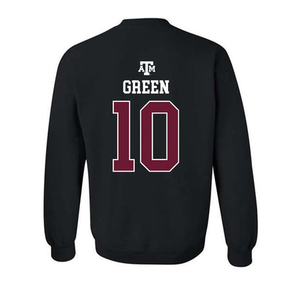 Texas A&M - NCAA Men's Basketball : Jeremiah Green - Black Out 2026 Crewneck Sweatshirt-1