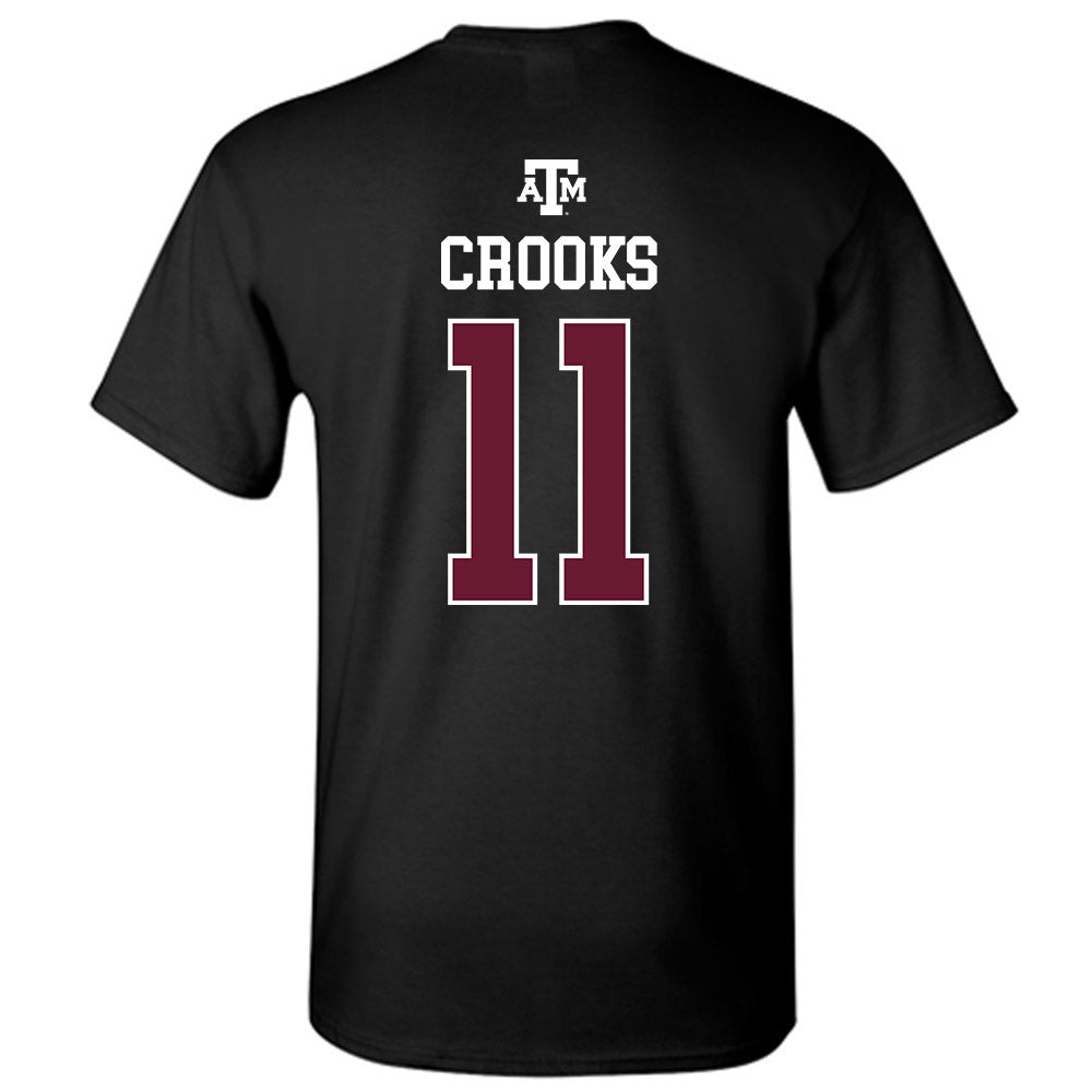Texas A&M - NCAA Women's Soccer : Riley Crooks - Black Out 2026 T-Shirt-1