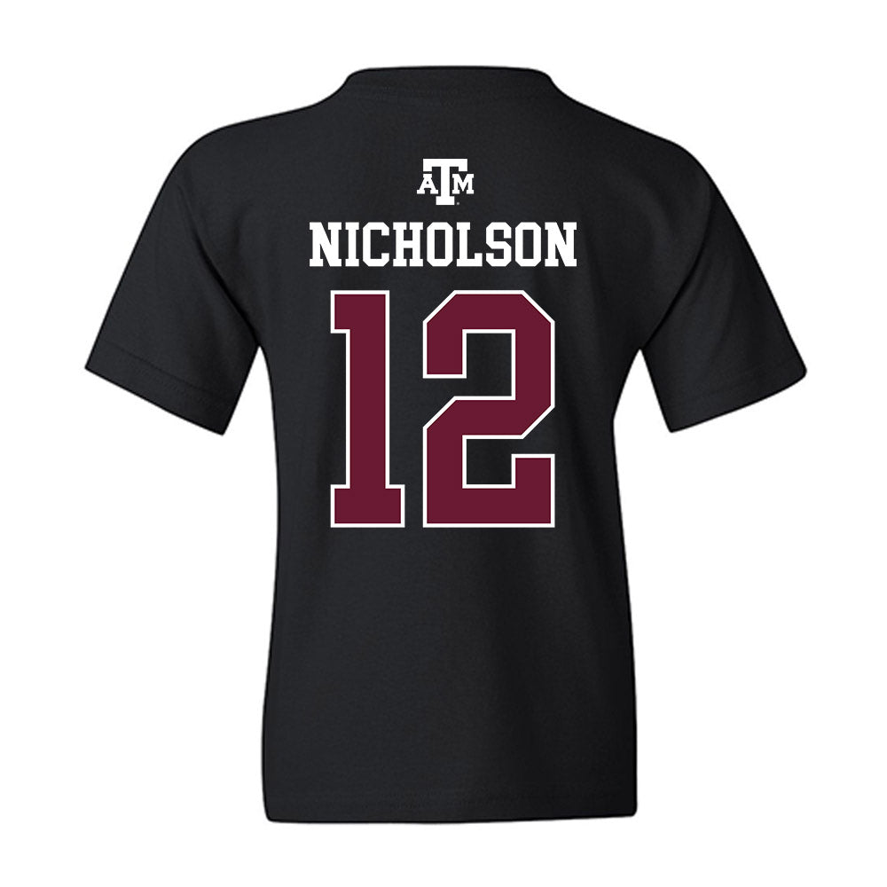 Texas A&M - NCAA Women's Volleyball : Lily Nicholson - Black Out 2026 Youth T-Shirt-1