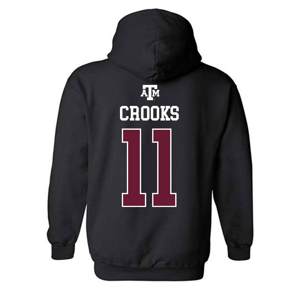 Texas A&M - NCAA Women's Soccer : Riley Crooks - Black Out 2026 Hooded Sweatshirt-1