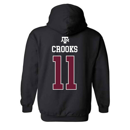 Texas A&M - NCAA Women's Soccer : Riley Crooks - Black Out 2026 Hooded Sweatshirt-1