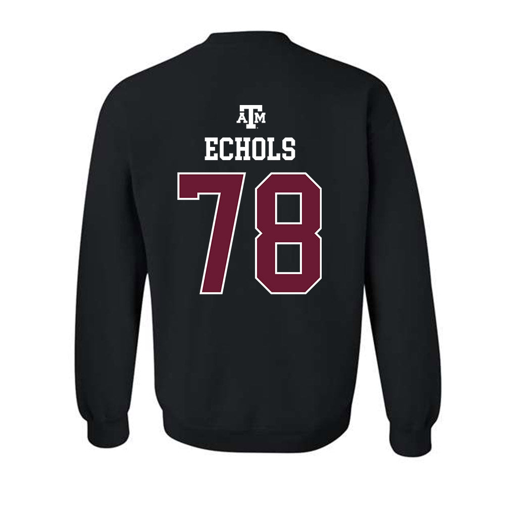 Texas A&M - NCAA Football : Coen Echols - Black Out 2026 Crewneck Sweatshirt-1