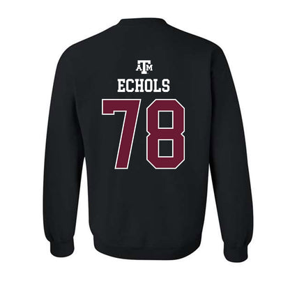 Texas A&M - NCAA Football : Coen Echols - Black Out 2026 Crewneck Sweatshirt-1