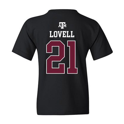 Texas A&M - NCAA Softball : Scout Lovell - Black Out 2026 Youth T-Shirt-1