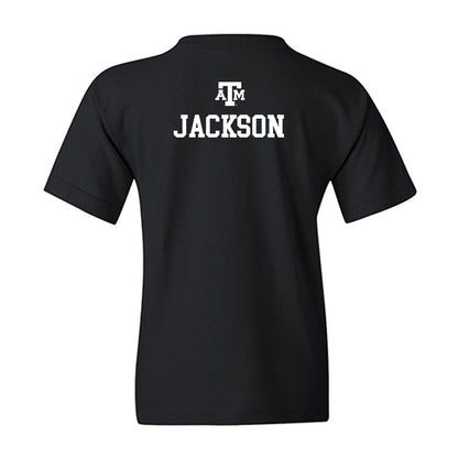 Texas A&M - NCAA Men's Cross Country : Hunter Jackson - Black Out 2026 Youth T-Shirt-1