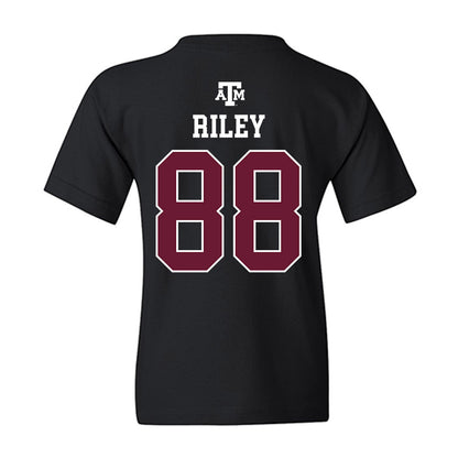 Texas A&M - NCAA Football : Micah Riley - Black Out 2026 Youth T-Shirt-1