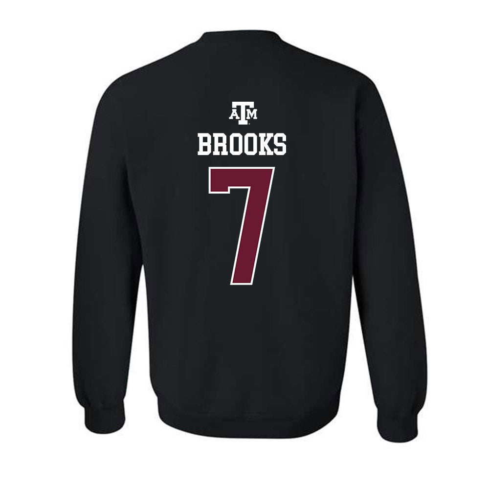 Texas A&M - NCAA Football : Dalton Brooks - Black Out 2026 Crewneck Sweatshirt-1